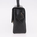 CHANEL Matelasse Hand Bag Patent leather Black Gold CC Auth 189887-3