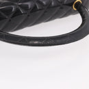CHANEL Matelasse Hand Bag Patent leather Black Gold CC Auth 189887-7