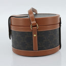 CELINE Macadam Canvas Triomphe Tambour Shoulder Bag PVC Black Gold Auth 189888SM-5