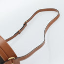 CELINE Macadam Canvas Triomphe Tambour Shoulder Bag PVC Black Gold Auth 189888SM-8