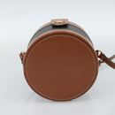 CELINE Macadam Canvas Triomphe Tambour Shoulder Bag PVC Black Gold Auth 189888SM-9
