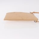 CHANEL Cambon Line Matelasse Shoulder Bag Leather Beige Silver CC Auth 189889A-3