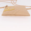 CHANEL Cambon Line Matelasse Shoulder Bag Leather Beige Silver CC Auth 189889A-5