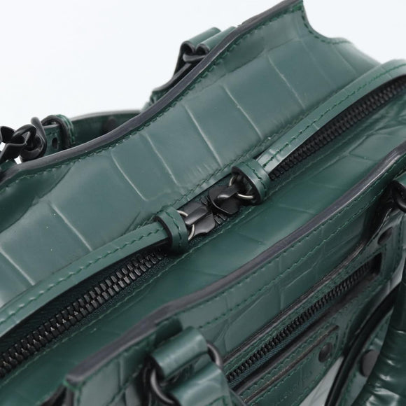 BALENCIAGA Neo Classic City Hand Bag Leather 2way Green 638524 Auth 189890SM