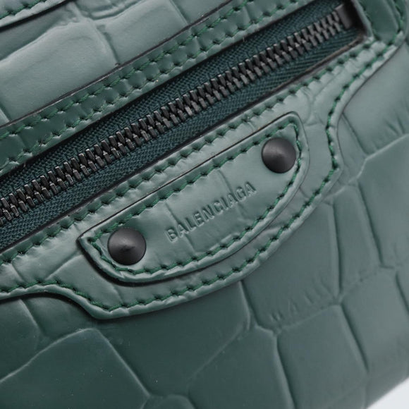 BALENCIAGA Neo Classic City Hand Bag Leather 2way Green 638524 Auth 189890SM