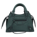 BALENCIAGA Neo Classic City Hand Bag Leather 2way Green 638524 Auth 189890SM-13