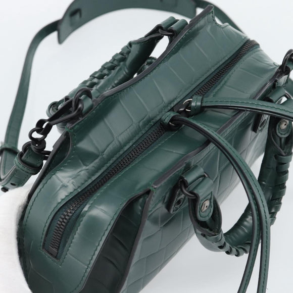 BALENCIAGA Neo Classic City Hand Bag Leather 2way Green 638524 Auth 189890SM