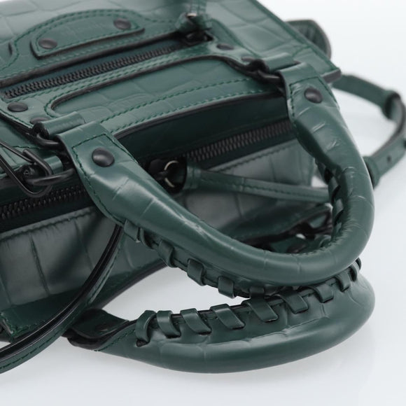 BALENCIAGA Neo Classic City Hand Bag Leather 2way Green 638524 Auth 189890SM