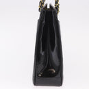 CHANEL Matelasse Chain Tote Bag Patent leather Black Gold CC Auth 189891A-5
