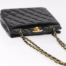 CHANEL Matelasse Chain Tote Bag Patent leather Black Gold CC Auth 189891A-14