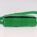 BOTTEGA VENETA MAXI INTRECCIATO Cassette Waist bag Leather Green Auth 189892M-5