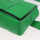 BOTTEGA VENETA MAXI INTRECCIATO Cassette Waist bag Leather Green Auth 189892M-16