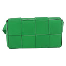BOTTEGA VENETA MAXI INTRECCIATO Cassette Waist bag Leather Green Auth 189892M-13
