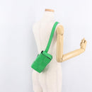 BOTTEGA VENETA MAXI INTRECCIATO Cassette Waist bag Leather Green Auth 189892M-23