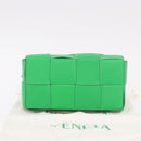 BOTTEGA VENETA MAXI INTRECCIATO Cassette Waist bag Leather Green Auth 189892M-12
