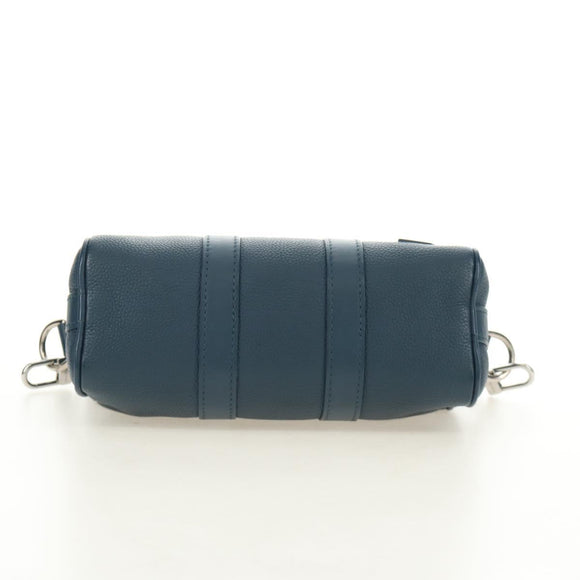 LOUIS VUITTON Aerogram Keepall XS Bag Leather Blue M81003 LV Auth 189893M