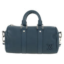 LOUIS VUITTON Aerogram Keepall XS Bag Leather Blue M81003 LV Auth 189893M-13