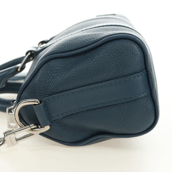 LOUIS VUITTON Aerogram Keepall XS Bag Leather Blue M81003 LV Auth 189893M