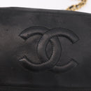 CHANEL Chain Shoulder Bag Lamb Skin Black Gold CC Auth 189894-20