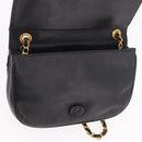 CHANEL Chain Shoulder Bag Lamb Skin Black Gold CC Auth 189894-23