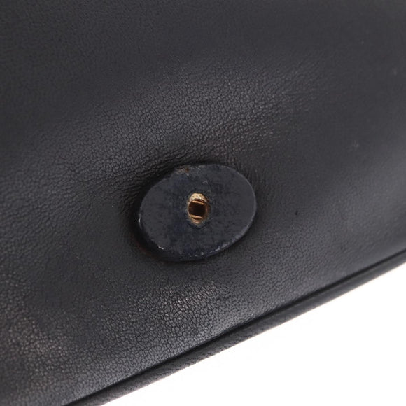 CHANEL Chain Shoulder Bag Lamb Skin Black Gold CC Auth 189894