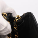 CHANEL Chain Shoulder Bag Lamb Skin Black Gold CC Auth 189894-10