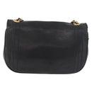 CHANEL Chain Shoulder Bag Lamb Skin Black Gold CC Auth 189894-2