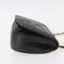 CHANEL Chain Shoulder Bag Lamb Skin Black Gold CC Auth 189894-3