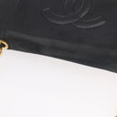CHANEL Chain Shoulder Bag Lamb Skin Black Gold CC Auth 189894-6