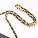 CHANEL Chain Shoulder Bag Lamb Skin Black Gold CC Auth 189894-15