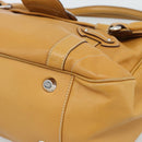 Christian Dior Hand Bag Leather Beige Silver Auth 189896A-9