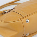 Christian Dior Hand Bag Leather Beige Silver Auth 189896A-16