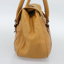 Christian Dior Hand Bag Leather Beige Silver Auth 189896A-4