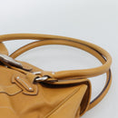 Christian Dior Hand Bag Leather Beige Silver Auth 189896A-8