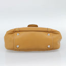 Christian Dior Hand Bag Leather Beige Silver Auth 189896A-5