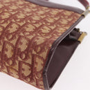 Christian Dior Trotter Canvas Shoulder Bag Red Gold Auth 189897-14