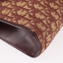 Christian Dior Trotter Canvas Shoulder Bag Red Gold Auth 189897-15
