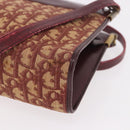 Christian Dior Trotter Canvas Shoulder Bag Red Gold Auth 189897-16