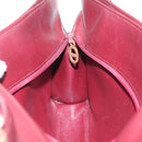 Christian Dior Trotter Canvas Shoulder Bag Red Gold Auth 189897-19