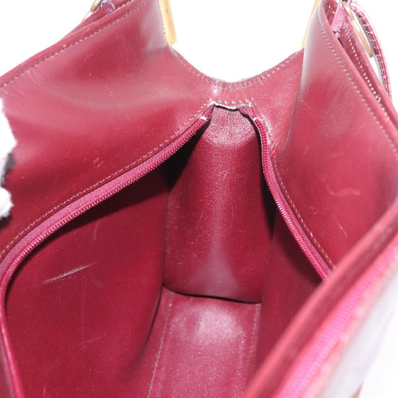 Christian Dior Trotter Canvas Shoulder Bag Red Gold Auth 189897