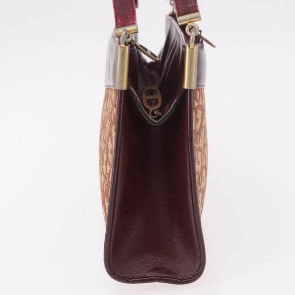 Christian Dior Trotter Canvas Shoulder Bag Red Gold Auth 189897