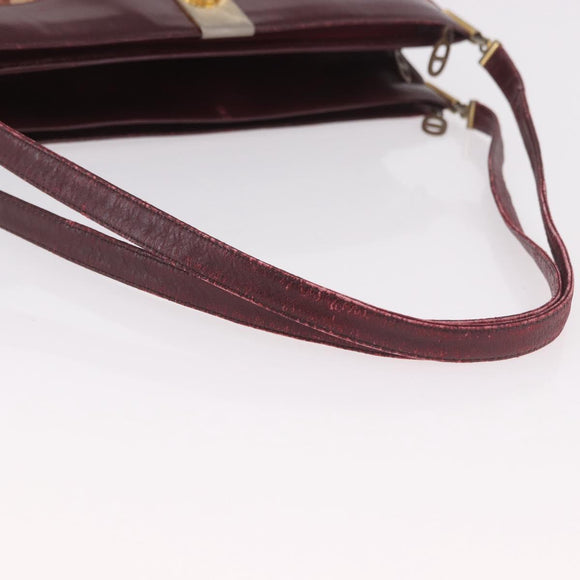 Christian Dior Trotter Canvas Shoulder Bag Red Gold Auth 189897
