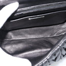 Miu Miu Matelasse Hand Bag Leather 2way Black Silver Auth 189898SM-10