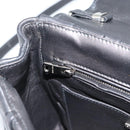 Miu Miu Matelasse Hand Bag Leather 2way Black Silver Auth 189898SM-25