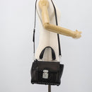Miu Miu Matelasse Hand Bag Leather 2way Black Silver Auth 189898SM-27