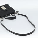 Miu Miu Matelasse Hand Bag Leather 2way Black Silver Auth 189898SM-8