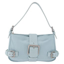 BOTTEGA VENETA Shoulder Bag Nylon Light Blue Silver Auth 189899M-13