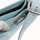 BOTTEGA VENETA Shoulder Bag Nylon Light Blue Silver Auth 189899M-23