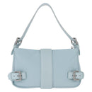 BOTTEGA VENETA Shoulder Bag Nylon Light Blue Silver Auth 189899M-2