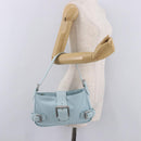 BOTTEGA VENETA Shoulder Bag Nylon Light Blue Silver Auth 189899M-31